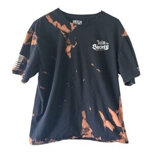 🖤 Custom Bleach Dyed American Tattoo Society Tee – XL